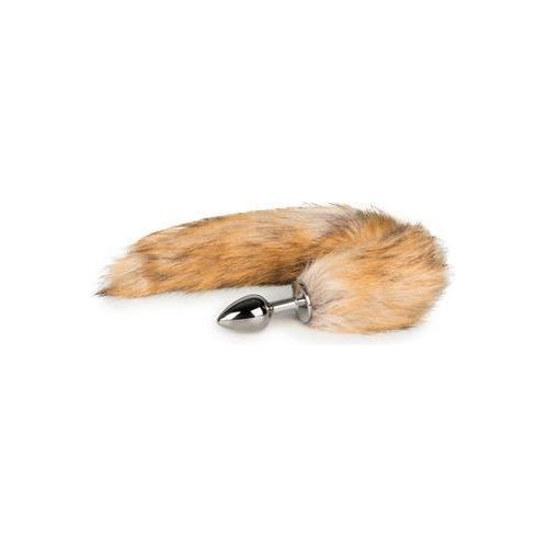 Kleine zilverkleurige buttplug met vossenstaart